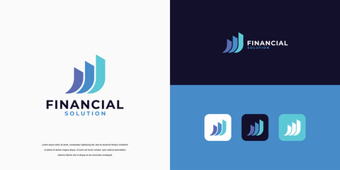 simple logo vector, financial growth logo