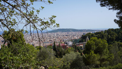  Panorama of Barcelona in summer