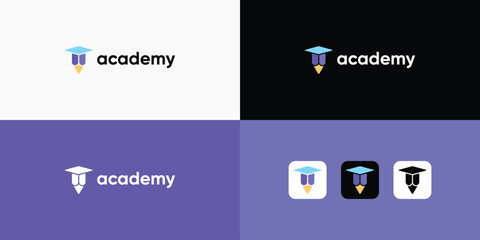 education logo design. academy logo vector modern