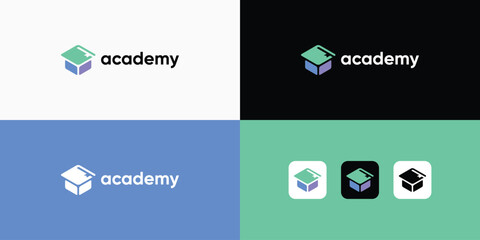 education logo design. academy logo vector modern