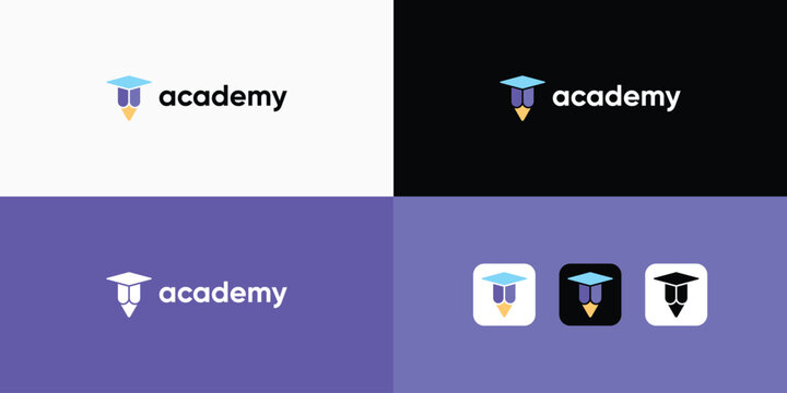 education logo design. academy logo vector modern