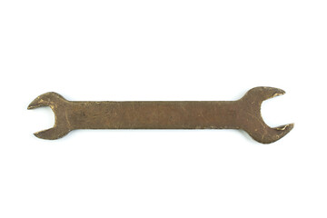 Wrench isolated on white. Tools. Top view.