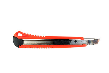 putty knife on white background. Tool. Top view.