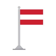 Flag of Austria on flagpole isolated