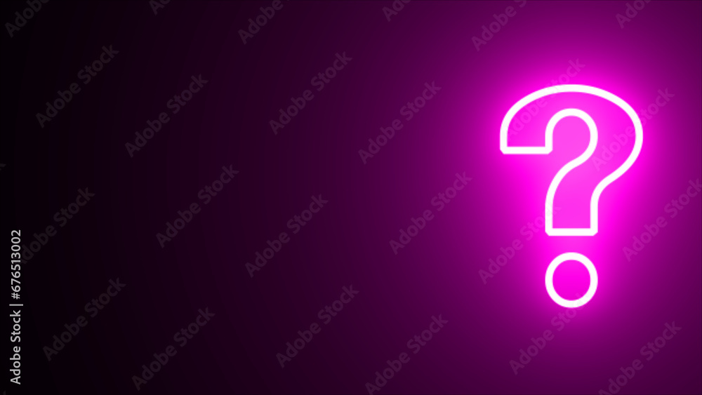 Fototapete glowing red neon question mark symbol on alpha channel background. question mark sign. neon colored 