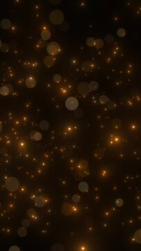 abstract golden christmas and new year vertical background with glitter and bokeh, shiny and shimmering 4k luxury social media story animation