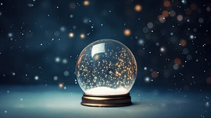 christmas snow globe against a winter background