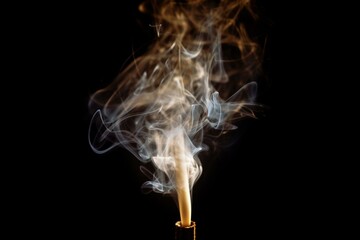 A detailed shot of a lit cigarette emitting smoke. Generative AI
