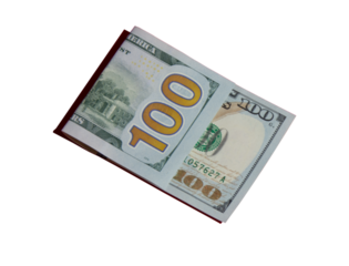 A new 100 dollar bill isolated on white background, png