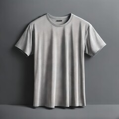 A gray t-shirt with a blank background