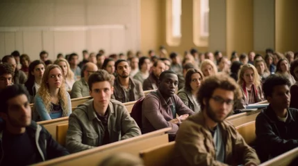 Foto op Canvas Diverse College Lecture Hall with Active Student Participation © Andreas