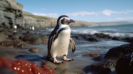 Obraz premium Galapagos Penguin on Land