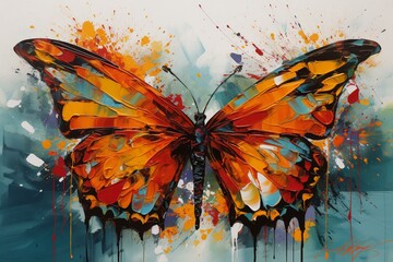 vibrant artwork showcasing a butterfly. Generative AI