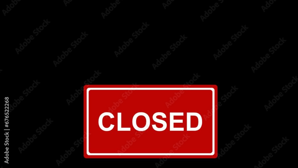 Poster video animation open and closed poster, on a transparent background with zero alpha channel