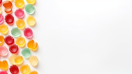 Obraz premium white background for text with candies.
