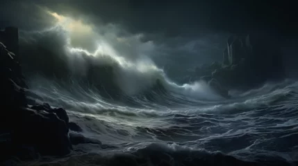 Raamstickers storm over the ocean © PZ Studio