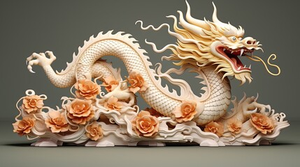 3D illustration, traditional chinese dragon