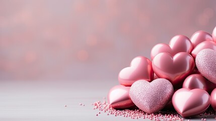 Obraz premium Mock up background based on Valentine's Day concept.