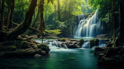 Fotobehang waterfall in the jungle © PZ Studio