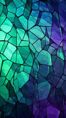 Lavender and Forest Green, Abstract pattern of glass crack created with Generative Ai
