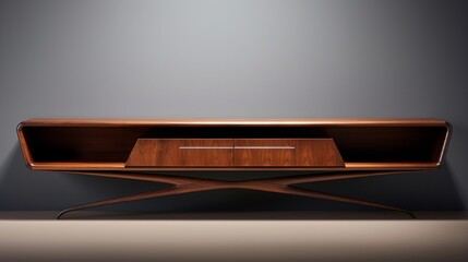 a sleek, wall-mounted TV console with hidden storage compartments.
