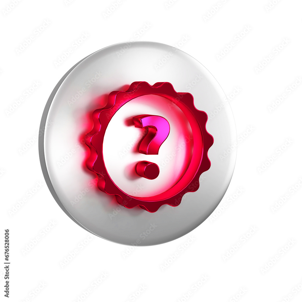 Poster red question mark icon isolated on transparent background. faq sign. copy files, chat speech bubble 