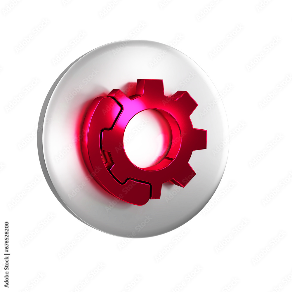 Poster red telephone 24 hours support icon isolated on transparent background. all-day customer support cal