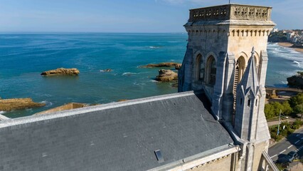 Église Sainte-Eugénie de Biarritz un après-midi. Municipalité de Biarritz au Pays Basque en...