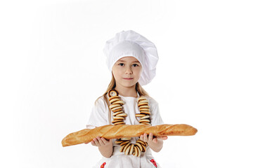 child chef with bread