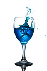 isolated blue drink in glass