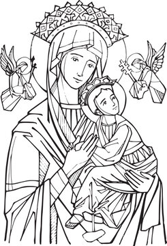 Our Lady of Perpetual help illustration