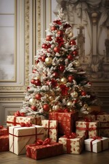 Fototapeta na wymiar Christmas tree and presents