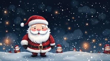 Naklejka na ściany i meble Santa Claus: A jolly and cheerful Santa Claus wallpaper