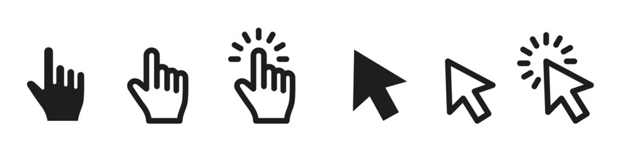 Icon set associated with the computer cursor