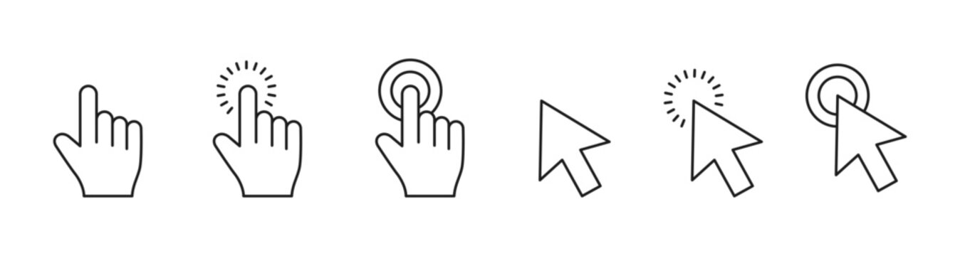 Icon set associated with the computer cursor