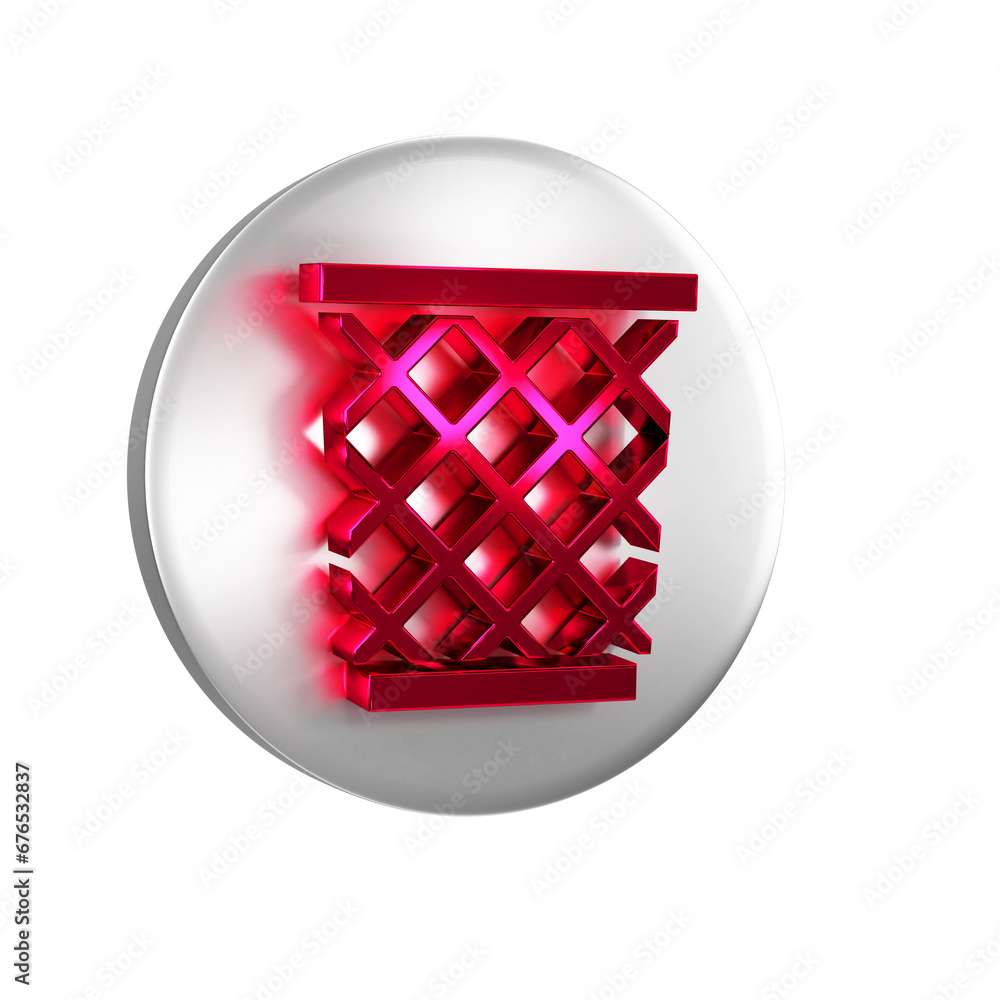 Aufkleber red trash can icon isolated on transparent background. garbage bin sign. recycle basket icon. office