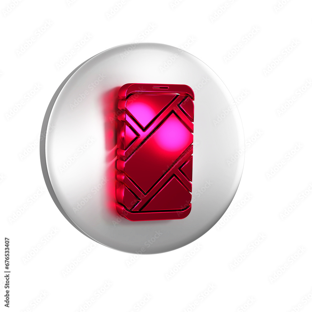 Poster red infographic of city map navigation icon isolated on transparent background. mobile app interface