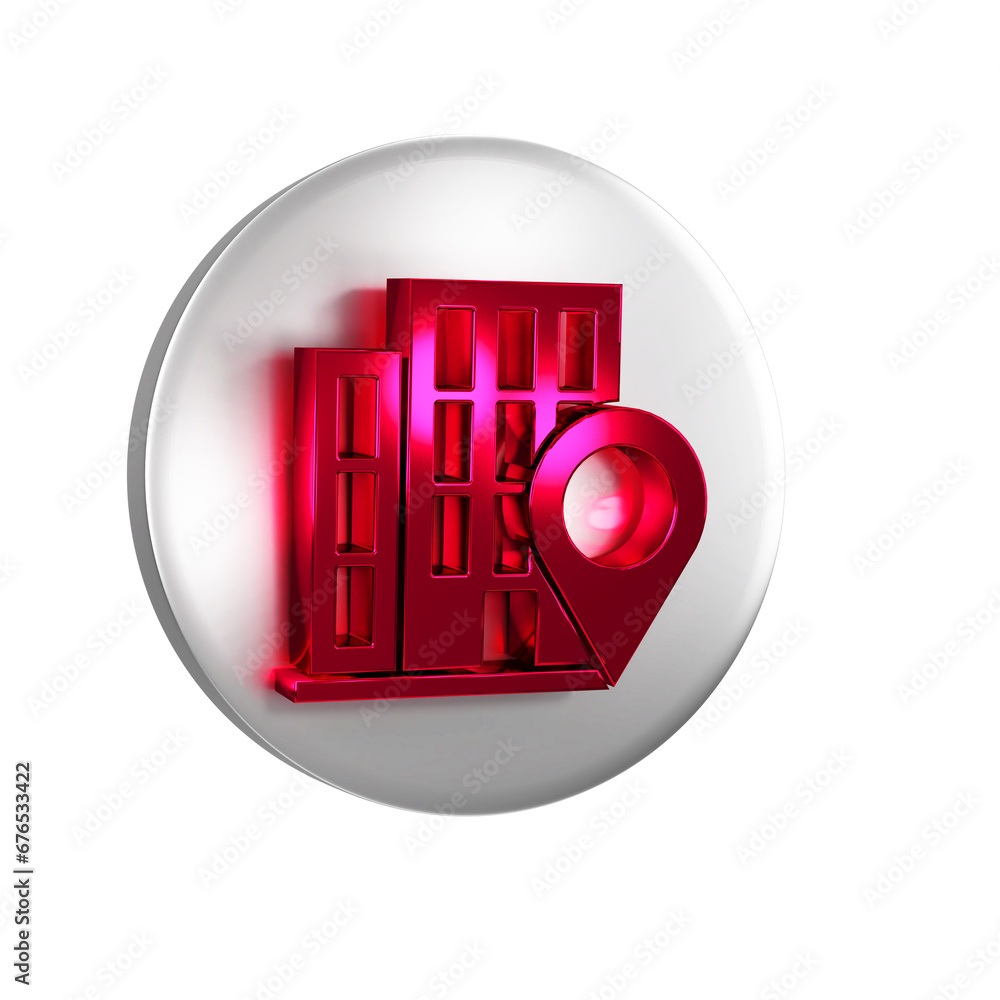 Poster red map pointer with house icon isolated on transparent background. home location marker symbol. sil