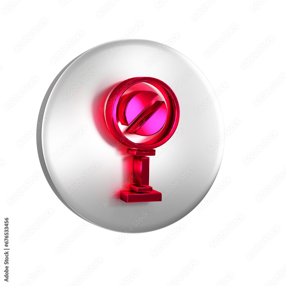 Poster red stop sign icon isolated on transparent background. traffic regulatory warning stop symbol. silve