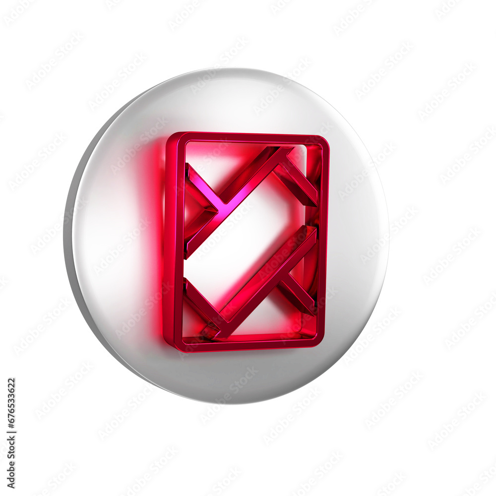 Poster red gps device with map icon isolated on transparent background. silver circle button.