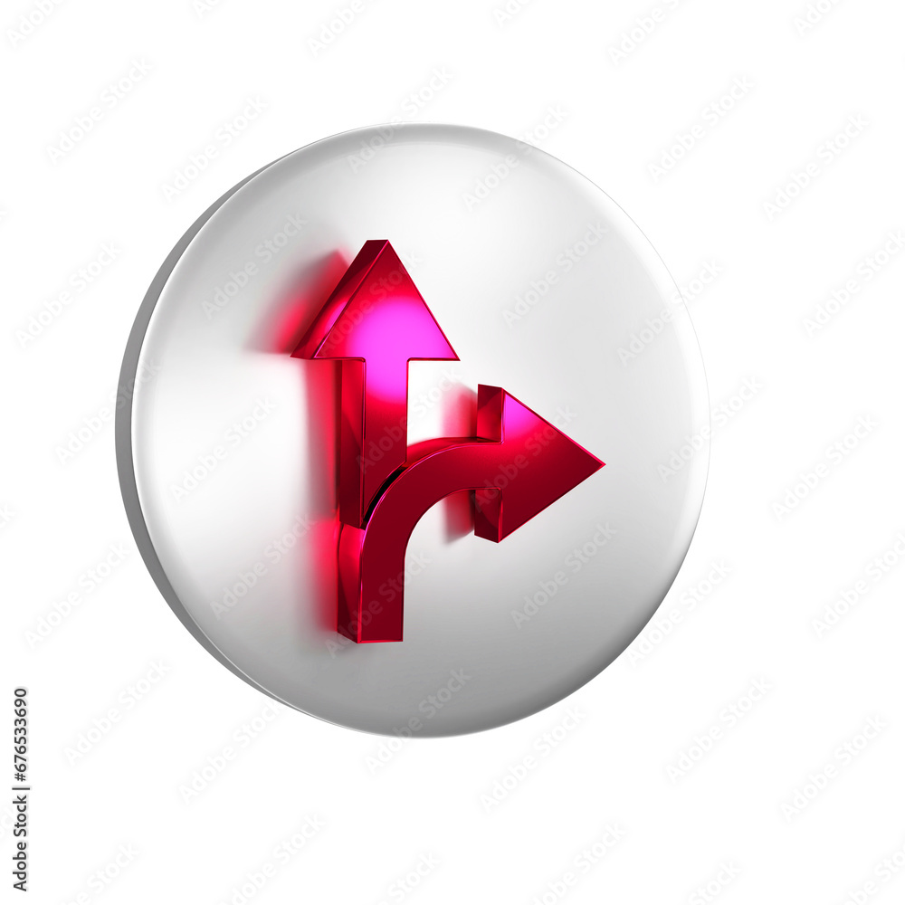 Poster red road traffic sign. signpost icon isolated on transparent background. pointer symbol. isolated st