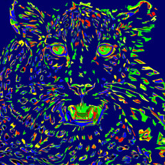 abstract and colorful illustration of an african leopard