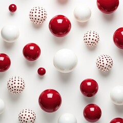  christmas red balls in space with white background
