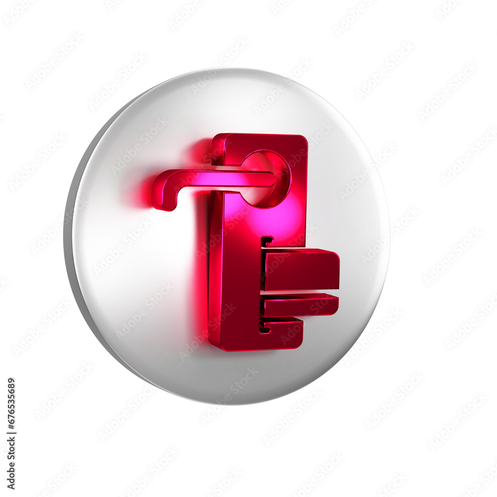 Poster red digital door lock with wireless technology for unlock icon isolated on transparent background. d