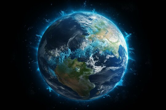 image of the globe from orbit. Generative AI