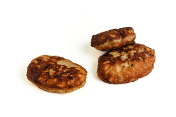 Appetizing fresh fish cutlets on a white background 1