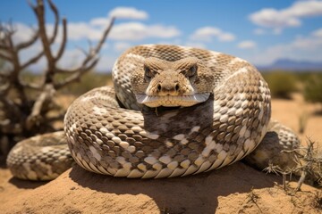 Naklejka premium Serpent wildlife closeup snake venom dangerous predator nature reptile wild animal