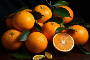 Oranges on a clear backdrop; ideal for embellishing tasks. Generative AI
