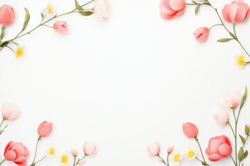 Naklejka na ściany i meble spring floral background with copy space