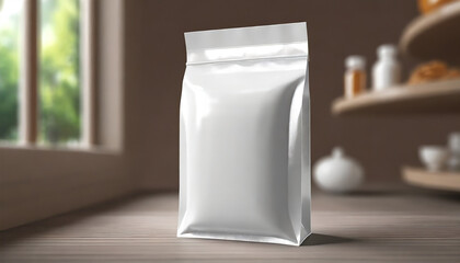 3d illustration of packaging medicine soup white packing bag shopping mockup product demonstration